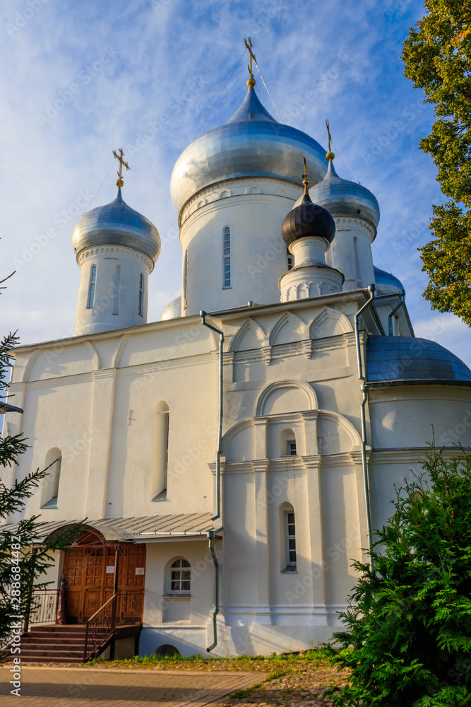 Nikitsky cathedral of Nikitsky Monastery in Pereslavl-Zalessky, Russia. Golden ring of Russia