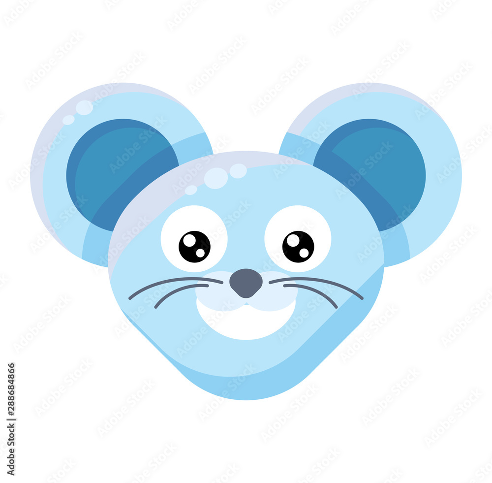 Mouse face smiling emoticon sticker Mouse face smiling emoticon sticker