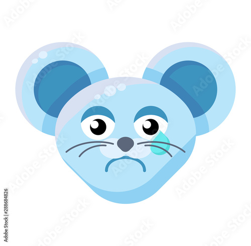 Mouse face crying emoticon © barsrsind