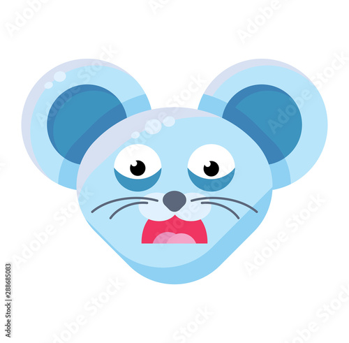 Emoji Cute Funny Animal Mouse Afraid Expression