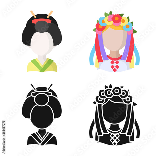 Vector design of imitator and resident symbol. Set of imitator and culture vector icon for stock.
