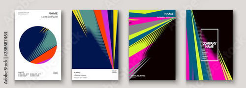 Modern cover collection design. Abstract retro 90s style texture of colorful neon lines. Striped trends background. Future geometric patterns. Design presentations, print, flyer, business cards