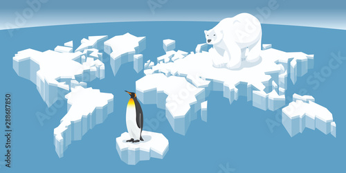 Melting Ice Map Of World