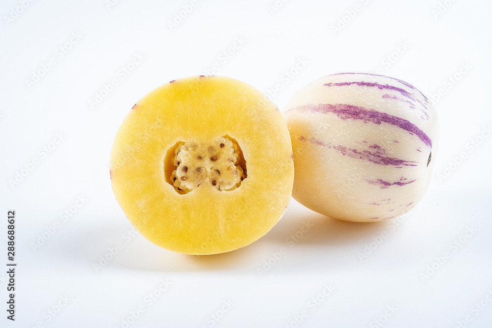 Fresh fruit ginseng fruit slice on white background
