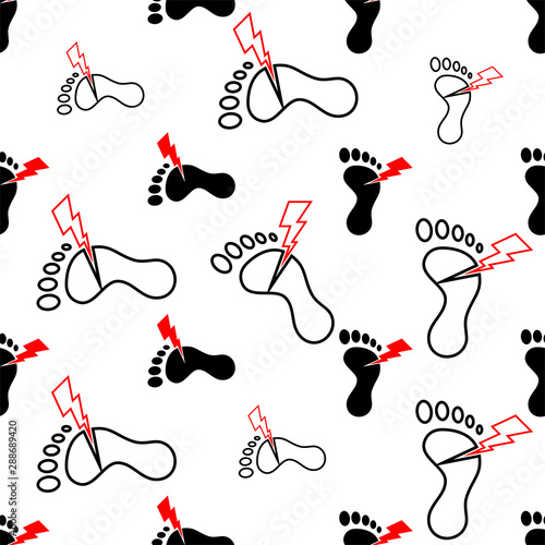 Human Feet Pain Seamless Pattern