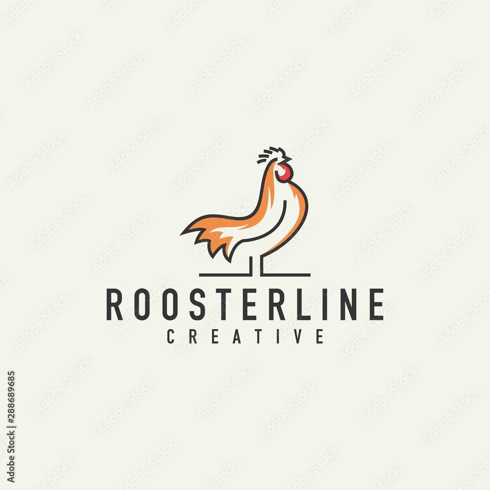 Fototapeta premium Rooster logo - vector illustration on a light background