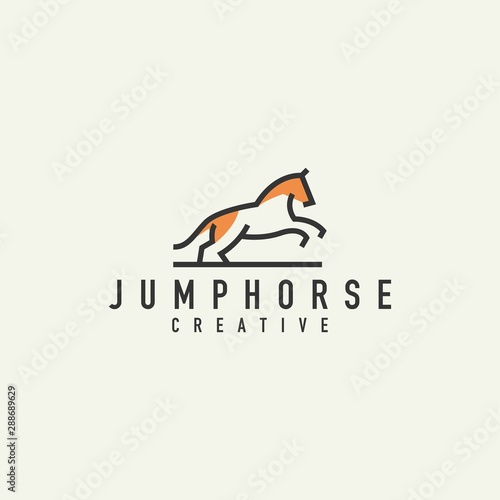 monoline horse logo-vector illustration on a light background