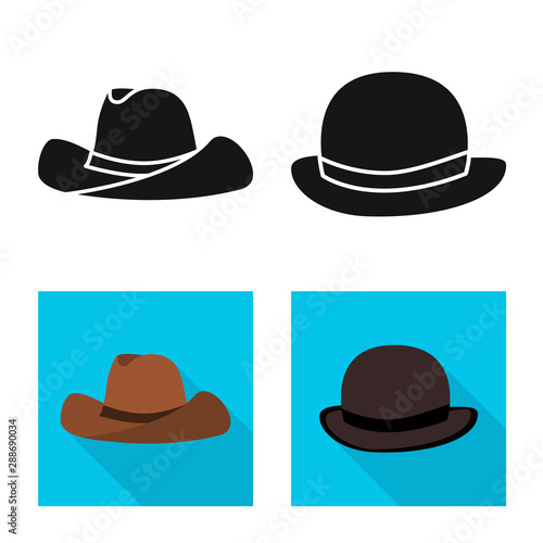 Vector illustration of clothing and cap icon. Collection of clothing and beret vector icon for stock.