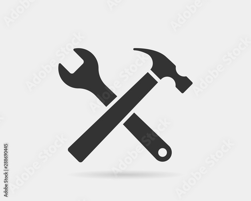 Tools vector wrench icon. Spanner logo design element. Key tool isolated on white background.