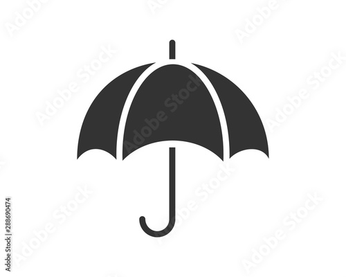 Umbrella icon vector. Rain protection. Concept for insurance company. Black and white silhouette flat design