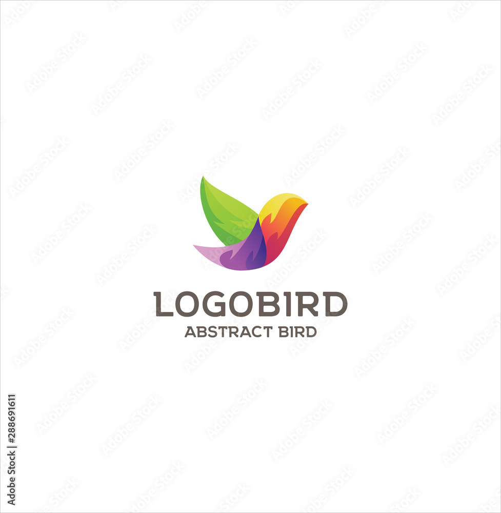 Fliying Bird Colorful Logo Design Illustration Fliying Bird Colorful Logo Design Illustration