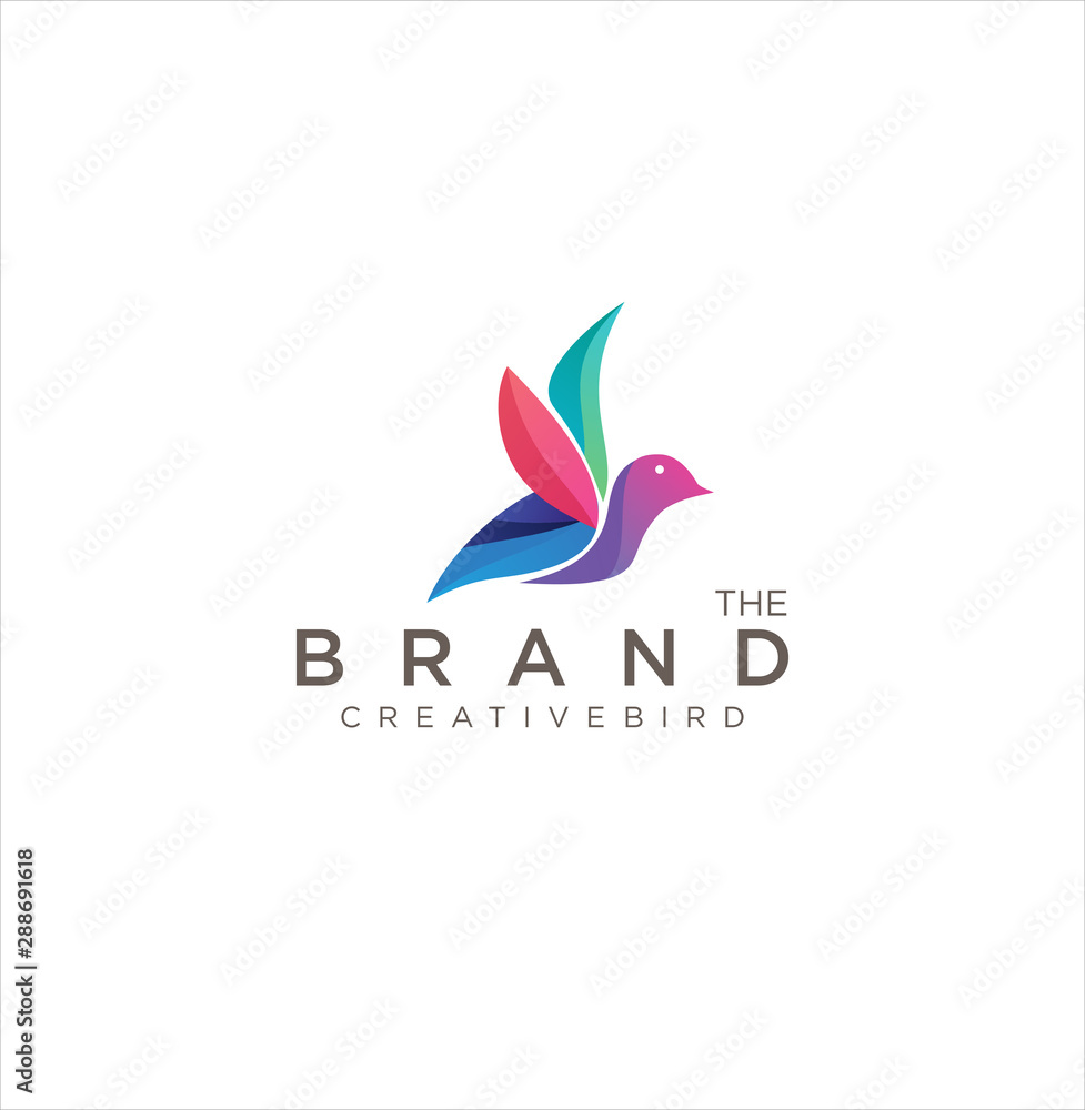 Abstract Flying Bird Logo Design Creative sign . Colorful Flying Bird Logo Icon Design . Fliying Bird Colorful Logo Design Illustration