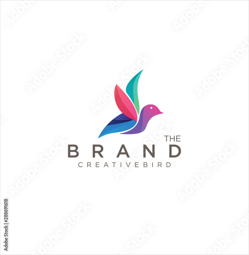 Abstract Flying Bird Logo Design Creative sign . Colorful Flying Bird Logo Icon Design . Fliying Bird Colorful Logo Design Illustration