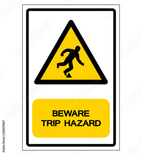 Danger Trip Hazard Symbol Sign,Vector Illustration, Isolate On White Background Label. EPS10
