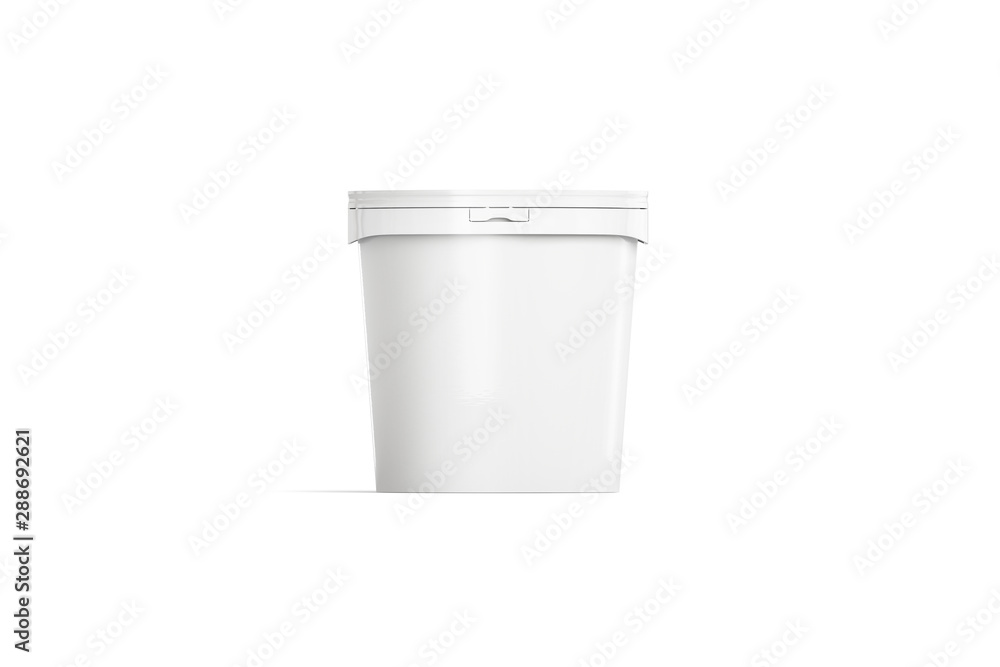 Blank white ice cream bucket mockup, front view Blank white ice cream bucket mockup, front view