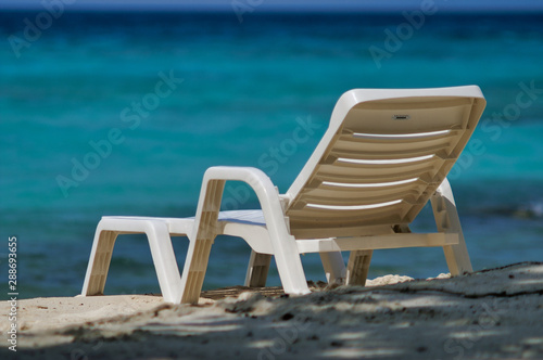 Beach chair on Maafushi Island Maldives