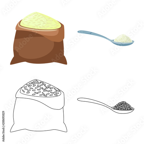 Isolated object of crop and ecological logo. Set of crop and cooking stock symbol for web.