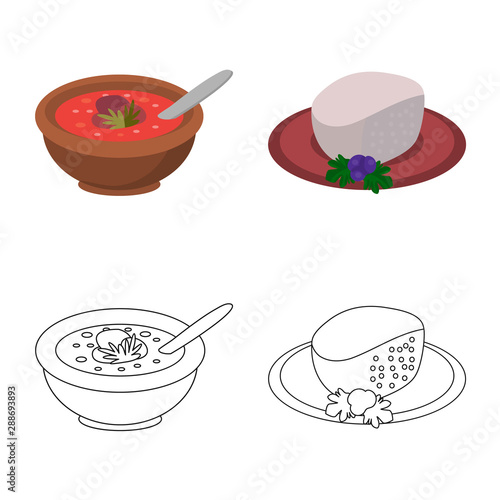 Vector illustration of culture and sightseeing icon. Set of culture and originality stock symbol for web.