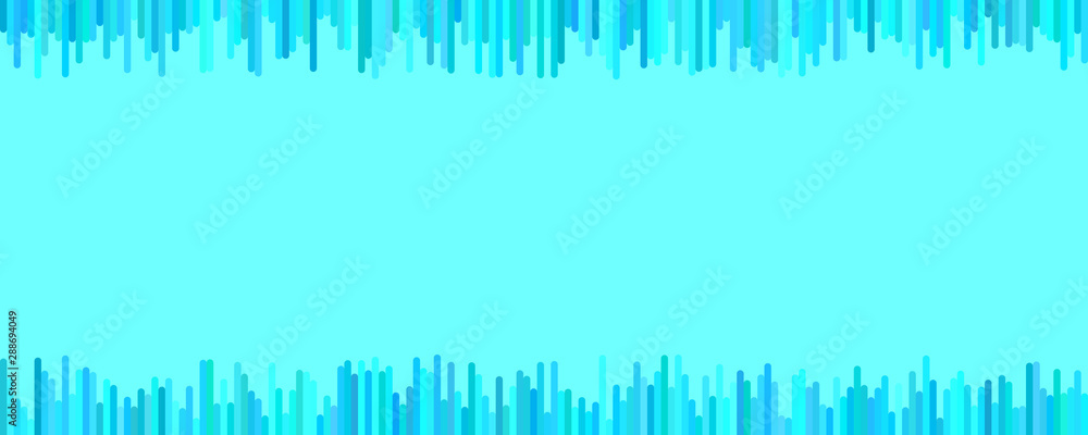 Light blue modern banner background template - horizontal vector graphic design from vertical lines