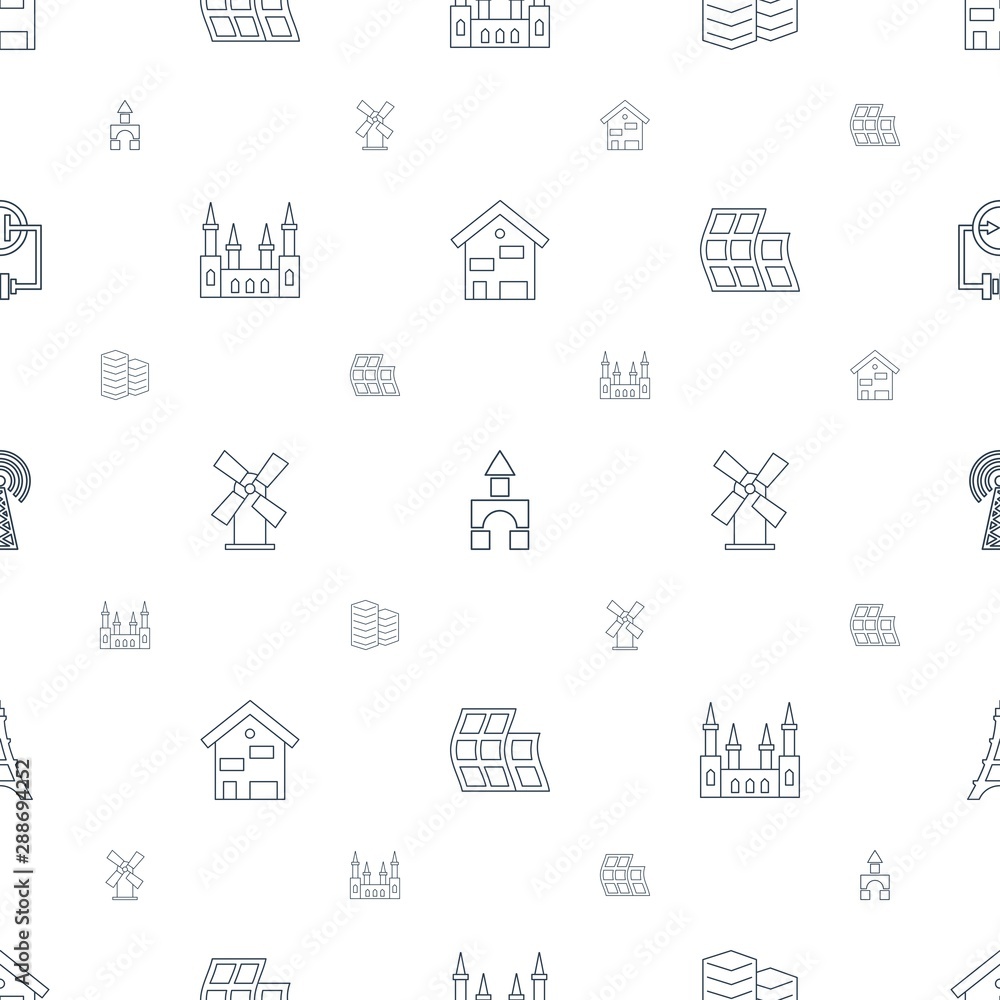 tower icons pattern seamless white background