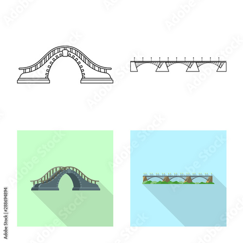 Fototapeta Naklejka Na Ścianę i Meble -  Isolated object of connection and design symbol. Set of connection and side stock vector illustration.