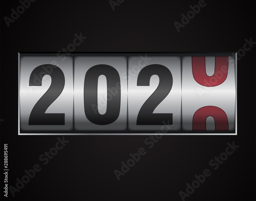 mechanical counter showing 2020 photo