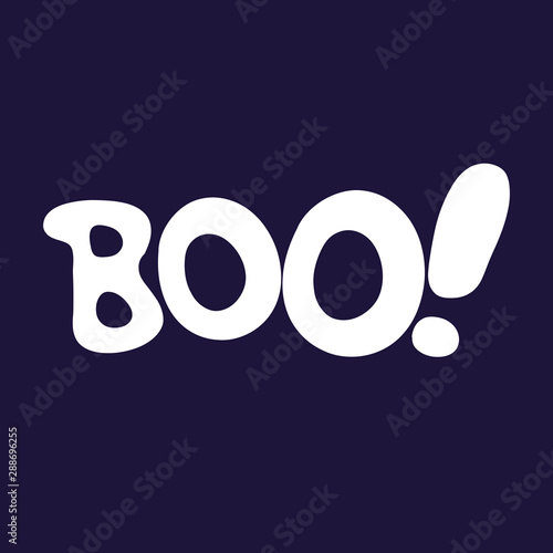 Halloween boo, flat, vector illustration