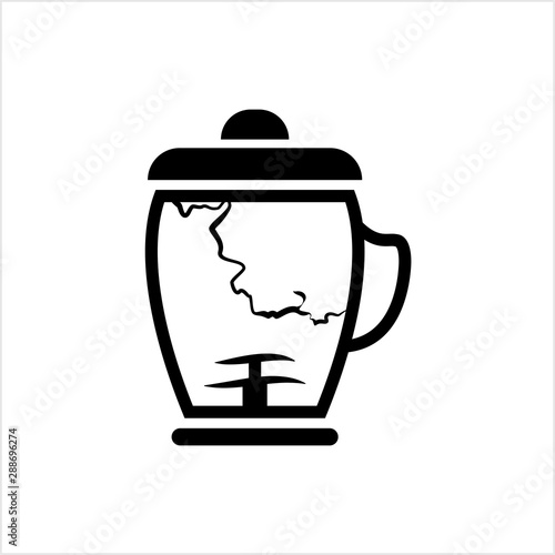 Cracked Broken Blender Mixer Jar Icon, Kitchen Home Electric Appliance