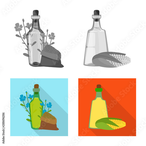 Vector illustration of healthy and vegetable logo. Collection of healthy and agriculture vector icon for stock.