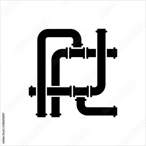 Pipe Icon, Pipe Fitting Icon, Water, Gas, Oil Pipeline, Plumbing Work