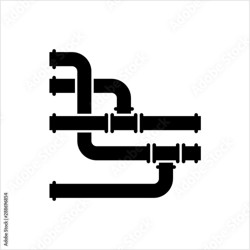 Pipe Icon, Pipe Fitting Icon, Water, Gas, Oil Pipeline, Plumbing Work