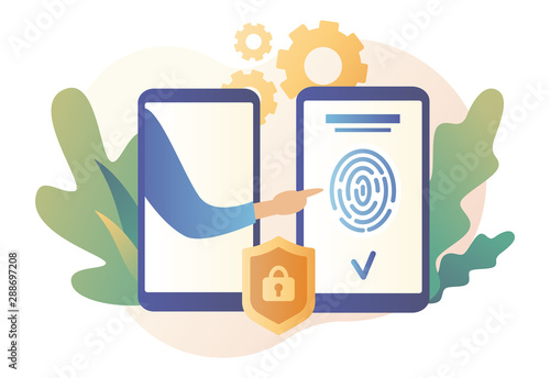 Quadro em tela Data protection concept