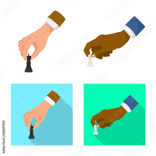 Vector design of checkmate and thin symbol. Set of checkmate and target stock symbol for web.