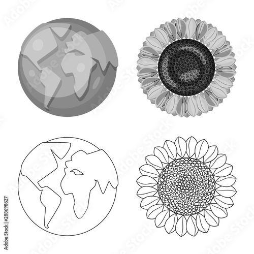 Vector illustration of innovation and technology icon. Set of innovation and nature stock symbol for web.