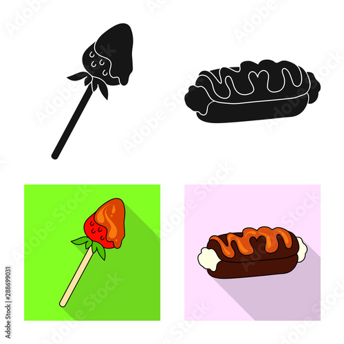 Vector design of confectionery and culinary symbol. Collection of confectionery and product vector icon for stock.