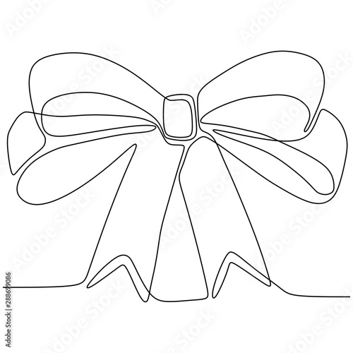 one line drawing of ribbon ...