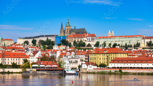 View of Prague on the Vltava with St. Vitus Cathedra