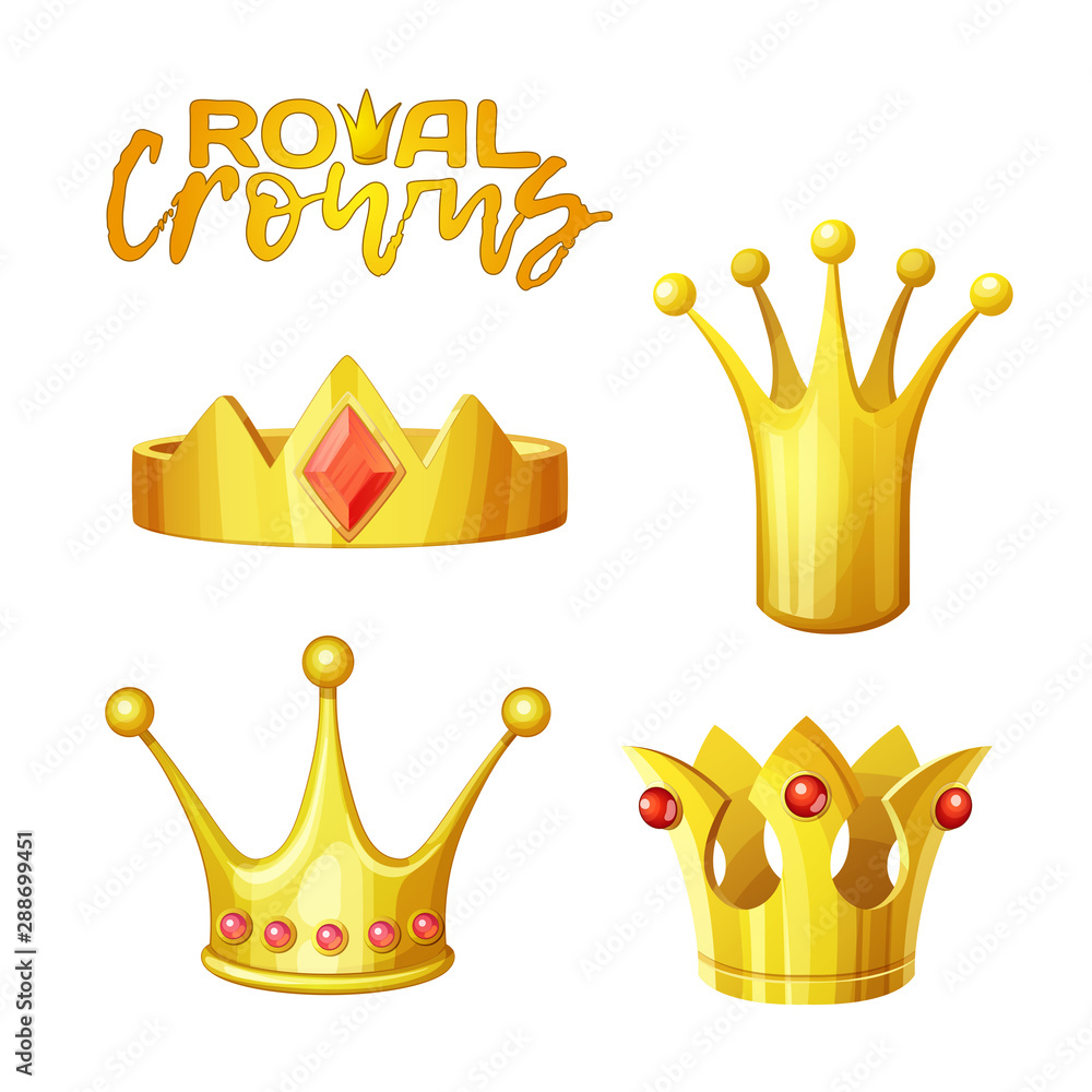 King and queen crowns design Royalty Free Vector Image