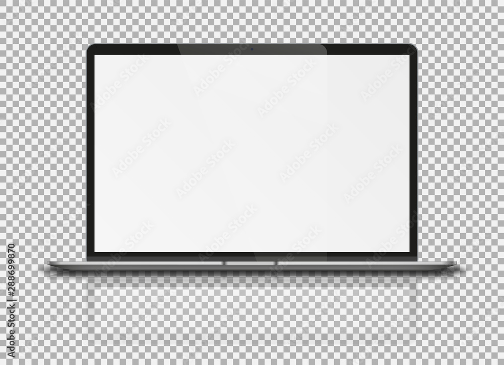 Modern laptop with reflections and shadows. Modern laptop with reflections and shadows.