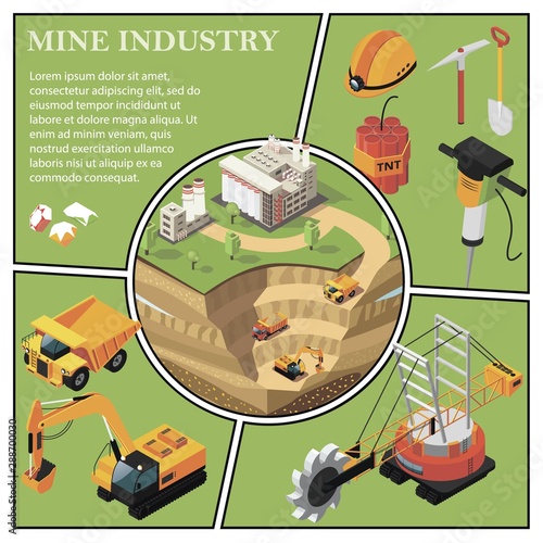 Isometric Mining Industry Composition
