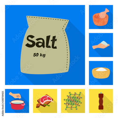 Vector design of raw and kitchen sign. Collection of raw and sea stock vector illustration.