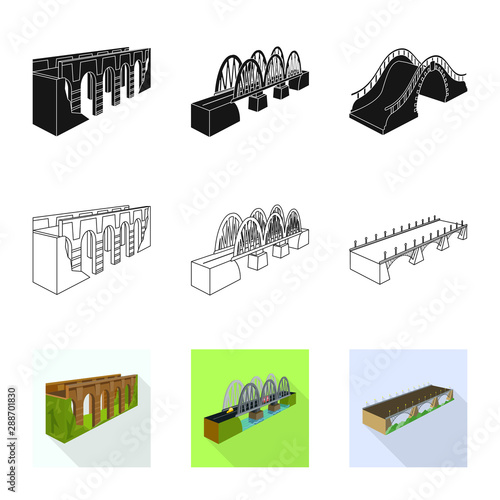 Isolated object of connection and design symbol. Collection of connection and side vector icon for stock.