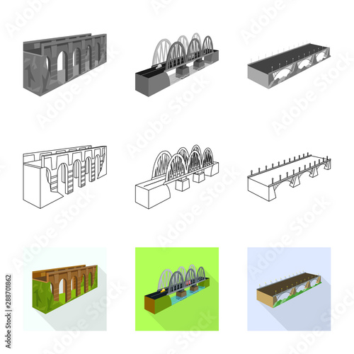 Isolated object of connection and design logo. Collection of connection and side stock vector illustration.