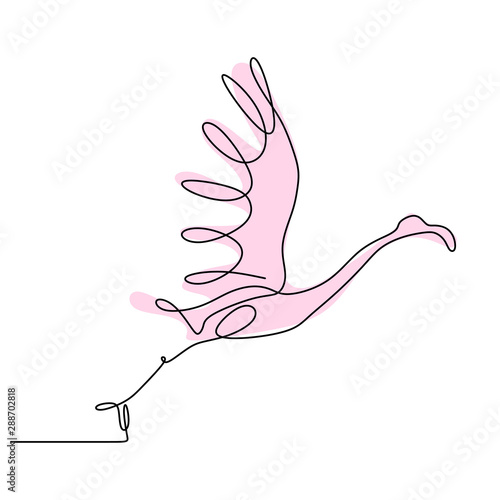 one line drawing of bird mi...