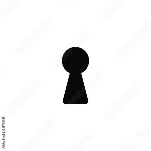 Black keyhole graphic icon. Keyhole sign isolated on white background. Flat symbol. Vector illustration