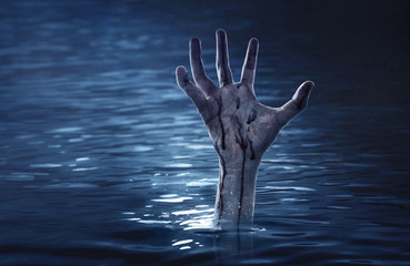 Bloody zombie hand, halooween theme
