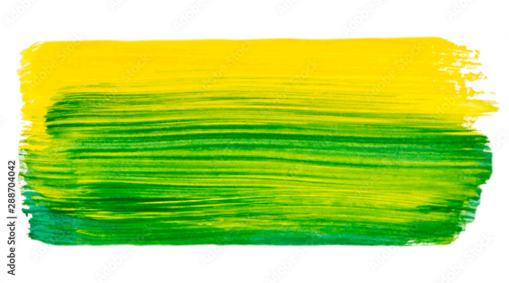 Vector yellow and green paint texture isolated on white - acrylic banner for Your design