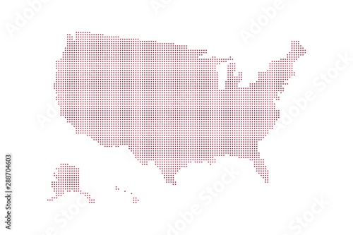 Pixel map of United state of America. Vector dotted map of United state of America isolated on white background. vector illustration.