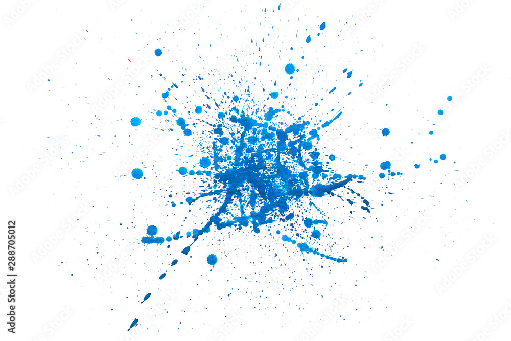Abstract brush strokes on white paper texture. Blue watercolor splashes. Spots and drips. Abstract brush strokes on white paper texture. Blue watercolor splashes. Spots and drips.