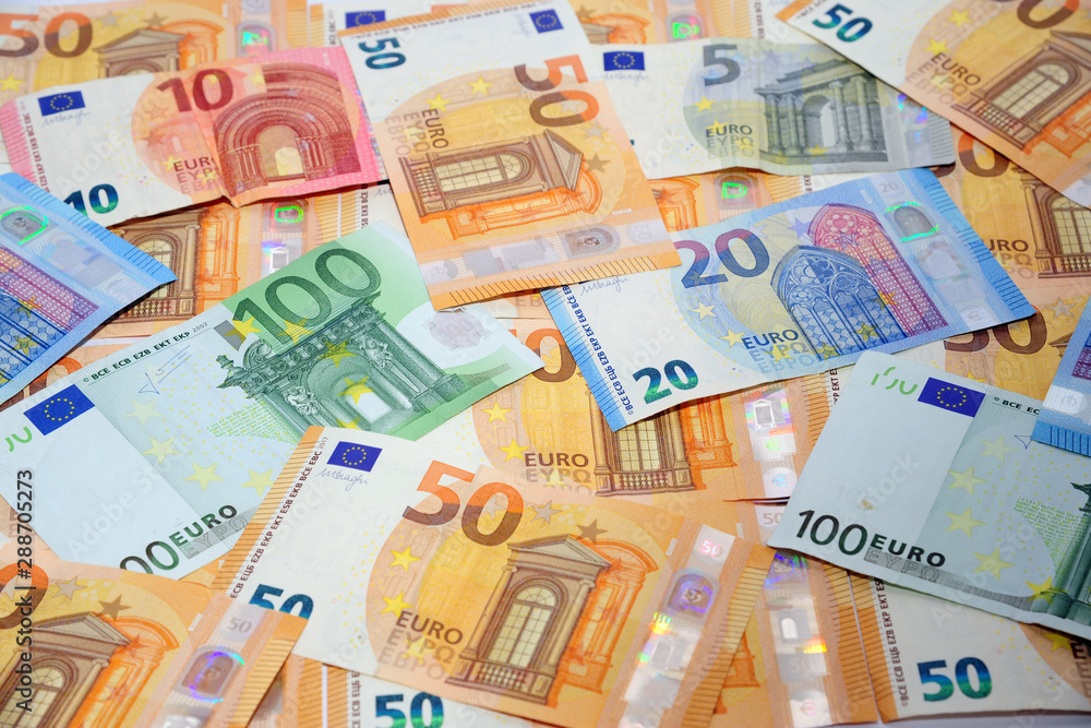 Euro money cash banknote, inflation and cost of the life